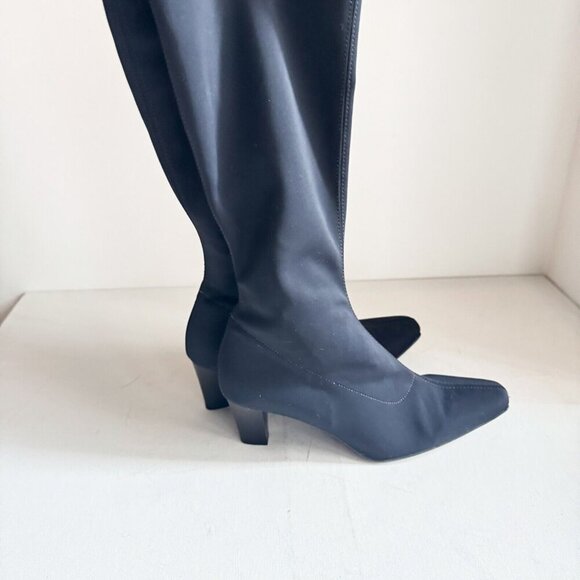 Le Canadienne Black Knee High Stretch Sock Boots 9M - Picture 1 of 10